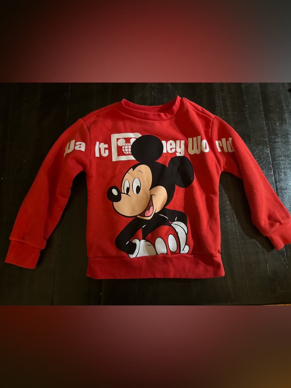 Disney Red Mickey Mouse Graphic Sweatshirt for Kids
